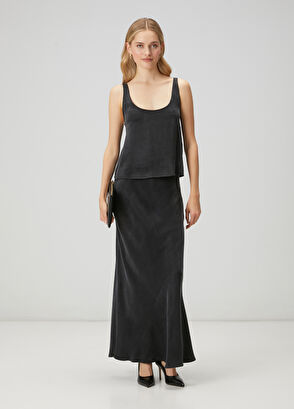 Beymen Club Antrasit Cupro Kolsuz Bluz - 3