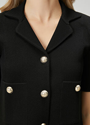 Beymen Club Siyah Crop Triko Ceket - 6