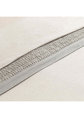 Chakra Mattia Beyaz Gri Pamuklu King Size Nevresim Seti 230 x 220 cm - 5