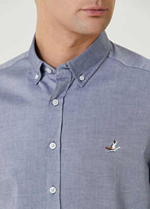 Beymen Club Comfort Fit Indigo Oxford Gömlek - 6