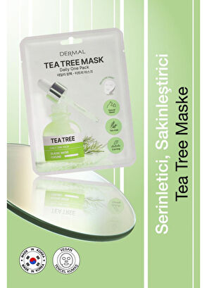 Dermal Tea Tree Mask Kuru ve Yorgun Ciltler İçin Nemlendirici ve Canlandırıcı Çay Ağacı Kore Maskesi 23 gr - 3