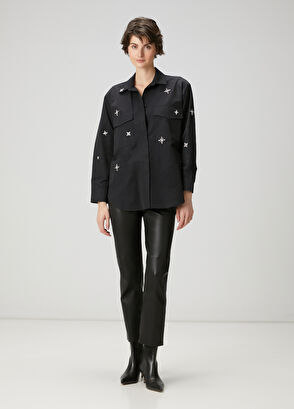 Beymen Club Black Embellished Over Shirt - 3
