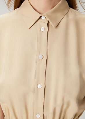 Beymen Club Beige Midi Shirt Dress - 6