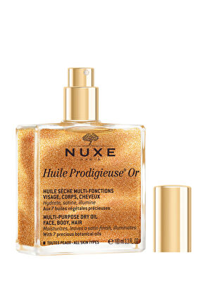 Nuxe Gold Glitter Face Hair and Body Multi-Purpose Dry Oil 100 ml + Body Massage Brush - 8