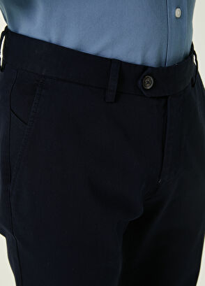 Beymen Club Regular Fit Navy Blue Panama Chino Pants - 4
