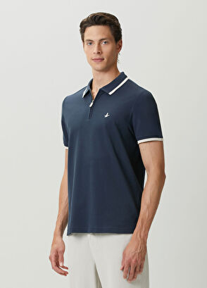 Beymen Club Lacivert Ekru Polo Yaka T-shirt - 3
