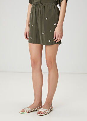 Beymen Club Khaki Stone Accessory Shorts - 4