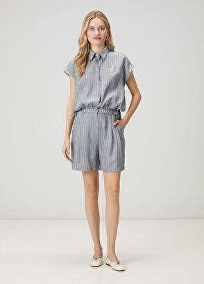 Beymen Club Grey Striped Embellished Shirt - 3