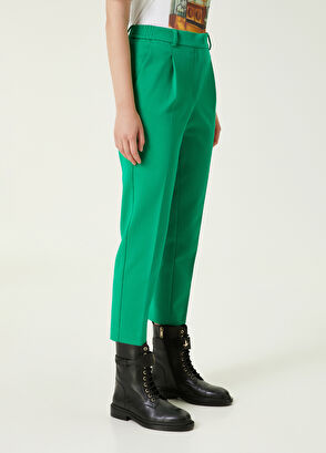 Beymen Club Green Half Elastic Belted Cigarette Trousers - 3