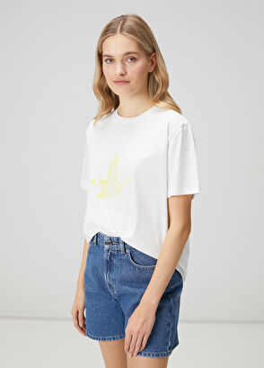 Beymen Club Off-White Yellow Logo T-Shirt - 3