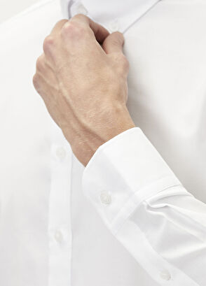 Beymen Club Slim Fit White Button-Down Collar Non-Iron Shirt - 8