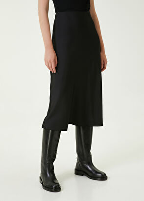 Beymen Club Siyah Midi Evaze Saten Etek - 3