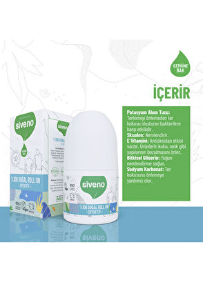 Siveno Natural Whitening Deodorant Herbal Vegan Roll On For Athletes 50 ml - 5