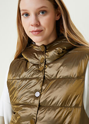 Beymen Club Açık Kahverengi Kapüşonlu Puff Yelek - 4