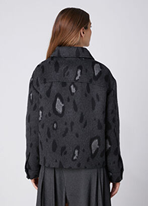 Beymen Club Anthracite Leopard Print Jacket - 7