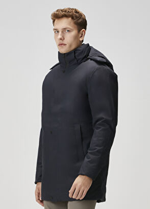 Beymen Club Navy Blue Hooded Long Coat - 3