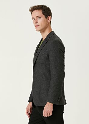 Beymen Club Antrasit Melanj Flanel Yün Kaşe Ceket - 4