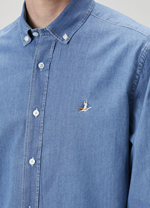 Beymen Club Comfort Fit Mavi Denim Gömlek - 7