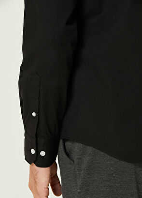 Comfort Fit Siyah Gabardin Dokulu Gömlek Beymen Club Comfort Fit Siyah Gabardin Dokulu Gömlek - 7