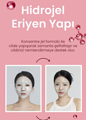 Dermal Vitamin Kolajen Hiyalüronik Asit Özlü Hydrojel Şeffaflaşan Eriyen 3^lü Yüz Maskesi 34 gr - 6
