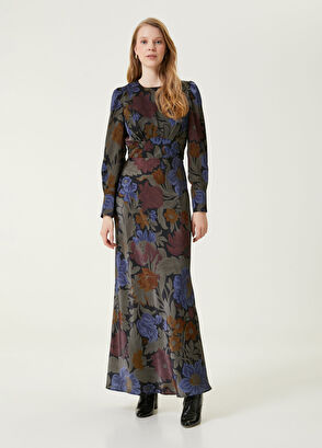 Beymen Club Haki Çiçekli Maksi Elbise - 3