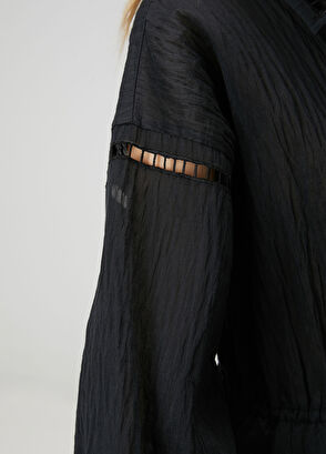 Beymen Club Siyah Nakışlı Gömlek Elbise - 7