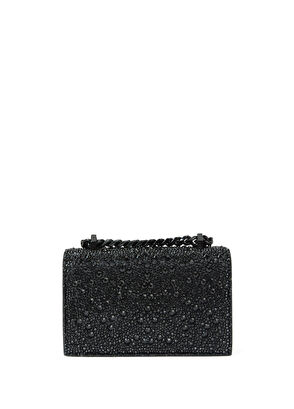 McQueen Mini Jewelled Siyah İşlemeli Kadın Çanta - 5