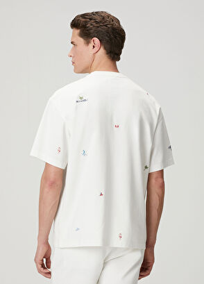 Beymen Club Beyaz Relax Fit Baskı ve Nakışlı T-shirt - 7