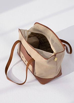 Zoe Pet Atelier Tan Leather Dog Carrier Bag - 5
