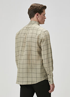 Beymen Club Comfort Fit Açık Haki Keten Gömlek - 5