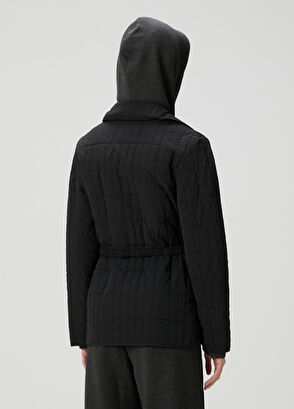 Siyah Kapitoneli Kısa Mont - Görsel 6