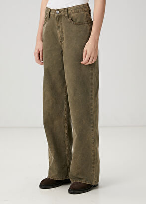 Beymen Club Haki Wide Leg Jean Pantolon - 4