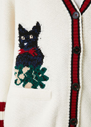 Beymen Club Ekru V Yaka Köpek Jakarlı Yün Hırka - 4