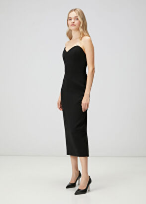 Beymen Club Black Long Crepe Evening Dress - 3