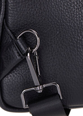Bloominbag Blake Siyah Deri Çapraz Unisex Sırt Çantası - 5
