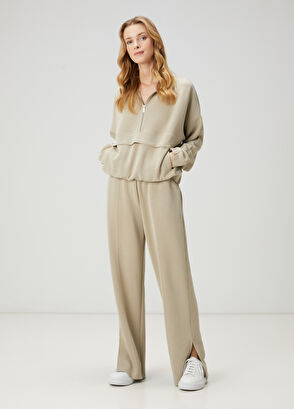 Beymen Club Light Khaki Collar Zipper Sweatshirt - 3