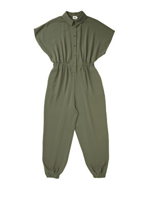 Beymen Club Haki Gömlek Yaka Beli Lastikli Tulum - 6