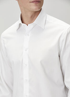 Beymen Club Comfort Fit White Non-Iron Oxford Shirt - 6