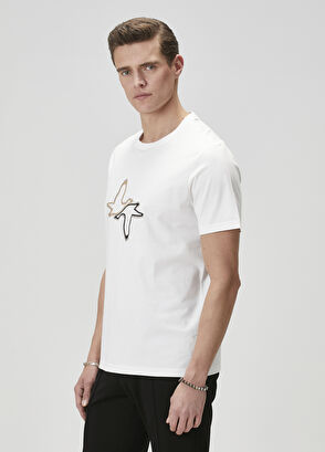 Beymen Club White Goose Embroidered T-Shirt - 4