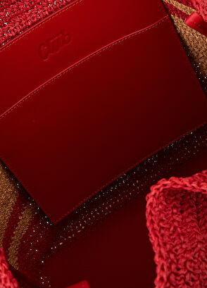 Beymen Club Beige Red Raffia Shopping Bag - 6