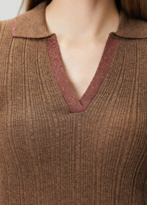 Join Us Brown Knit Blouse - 5