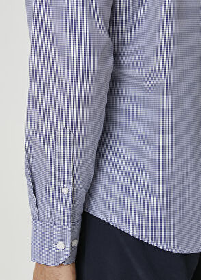 Beymen Club Comfort Fit Lacivert Beyaz Non-iron Gömlek - 6