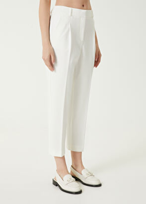 Beymen Club Kırık Beyaz Yarım Lastik Kemerli Cigarette Pantolo - 3