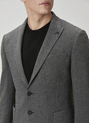 Beymen Club Antrasit Kırçıl Desenli Yün Ceket - 6