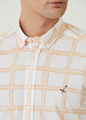 Beymen Club Comfort Fit Orange Faded Check Shirt - 6