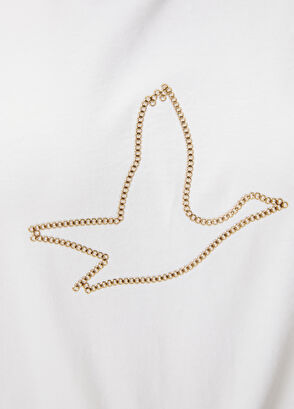 Beymen Club Beyaz Zincir Logolu T-shirt - 6