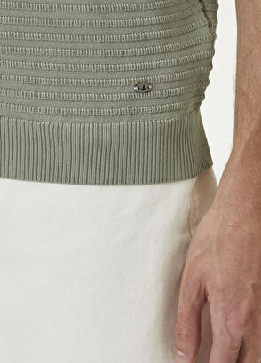 Beymen Club Green Knitted Textured Short Sleeve Sweater - 6