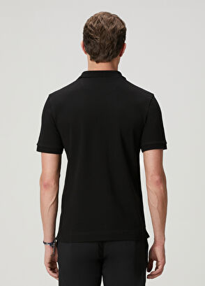 Beymen Club Siyah Slim Fit Yaka Altı Baskılı Basic Polo Tshirt - 6