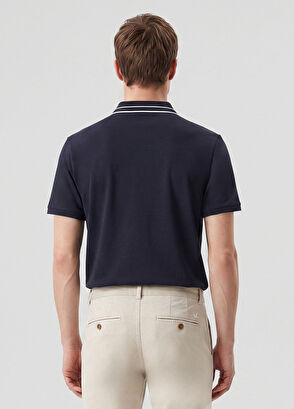 Beymen Club Navy Blue Comfort Fit Stiped Polo T-Shirt - 5