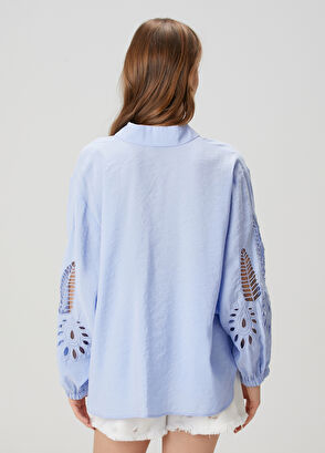 Beymen Club Mavi Nakışlı Gömlek - 8